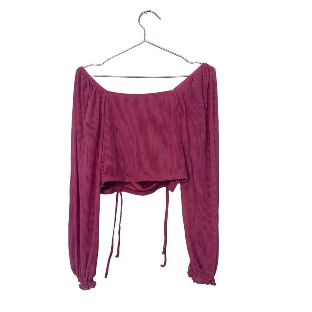 Madden NYC Fitted Top with Ruched Tie - Size Large - Picture 2 of 6